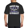 Gymnastics Watercolor Proud Dad Of A Flippin Awesome Gymnast Big And Tall Men's T-Shirt Back Print