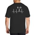 HAM Radio For Dad Ham Radio Operator Heartbeat Big And Tall Men's T-Shirt Back Print