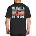 My Heart Is On The Line Football Mom Dad Offensive Lineman Big And Tall Men's T-Shirt Back Print
