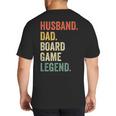 Husband Dad Board Game Night Legend Father Vintage Big And Tall Men's T-Shirt Back Print
