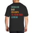 Husband Dad Grandpa 75 Year Old Legend 75th Birthday Big And Tall Men's T-Shirt Back Print Husband Dad Grandpa 75 Year Old Legend 75th Birthday Big And Tall Men's T-Shirt Back Print