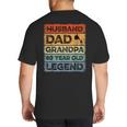 Husband Dad Grandpa 80 Year Old Legend 80th Birthday Vintage Big And Tall Men's T-Shirt Back Print