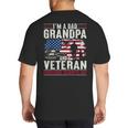 I'm A Dad Grandpa And Veteran Retro Papa Grandpa Big And Tall Men's T-Shirt Back Print
