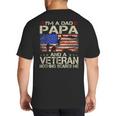 I'm A Dad Papa And Veteran Retro Dad Papa Grandpa Big And Tall Men's T-Shirt Back Print