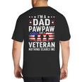 I'm A Dad Pawpaw And A Veteran Shirt Men Grandpa Fathers Day Big And Tall Men's T-Shirt Back Print