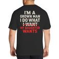 I'm a Grown Man I Do What My Daughter Wants Dad Big And Tall Men's T-Shirt Back Print