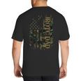 JROTC Dad United States Distressed Camo w US Flag Big And Tall Men's T-Shirt Back Print