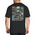 Kid Play Cars On Dad Back Race Track Mat Fathers Day Big And Tall Men's T-Shirt Back Print