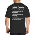 Labor Coach Expecting Dad Rules Papa Baby Big And Tall Men's T-Shirt Back Print Labor Coach Expecting Dad Rules Papa Baby Big And Tall Men's T-Shirt Back Print
