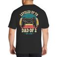 I Leveled Up To Dad Of 2 2026 Promoted To Dad Of Two Kids Big And Tall Men's T-Shirt Back Print