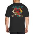 Leveled Up To Dad Of Twins Video Gamer Gaming Big And Tall Men's T-Shirt Back Print