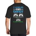 Leveled Up To Daddy Again Gamer Dad Est 2026 Big And Tall Men's T-Shirt Back Print