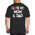 I Love My Mom & Dad Celebrate Family Mother Father Big And Tall Men's T-Shirt Back Print