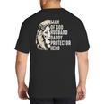 Man Of God Husband Daddy Protector Hero Lion Father's Day Big And Tall Men's T-Shirt Back Print