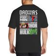 Marvel Father's Day Spider-Man Thor Hulk Dad Attributes Big And Tall Men's T-Shirt Back Print