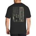 Mini Bernedoodle Dad Camo USA Flag DESIGN ON BACK Big And Tall Men's T-Shirt Back Print