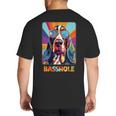 Mom & Dad Of a Basshole Basset Hound With Glasses -Adults Short Sleeve Big And Tall Men's T-Shirt Back Print