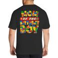 Mom And Dad Birthday Boy Building Bricks Family Party Decor Big And Tall Men's T-Shirt Back Print