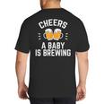 New Dad Baby Shower Cheers A Baby Is Brewing Big And Tall Men's T-Shirt Back Print