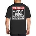New Dad Prepared For Diaper Duty Daddy Diaper Duty Big And Tall Men's T-Shirt Back Print