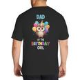 Owl Dad Birthday Party Dad Of The Birthday Girl Owl Big And Tall Men's T-Shirt Back Print