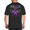 Pancreatic Cancer I Wear Purple In Memory Of My Dad Big And Tall Men's T-Shirt Back Print