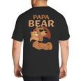 Papa Bear Bears Animal Pun Lover Dad Father Daddy Father's Big And Tall Men's T-Shirt Back Print