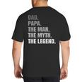 Papa Dad Legend Men Grandpa Christmas Father's Day Birthday Big And Tall Men's T-Shirt Back Print