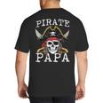 Pirate Papa Skull Family Matching Costume Dad Grandpa Men Big And Tall Men's T-Shirt Back Print Pirate Papa Skull Family Matching Costume Dad Grandpa Men Big And Tall Men's T-Shirt Back Print