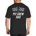 Pit Crew Dad Checkered Flag Hosting Race Car Birthday Partie Big And Tall Men's T-Shirt Back Print