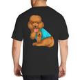 Poodle I Love Dad Tattoo Apparel Dog Dad Dads For Men Women Big And Tall Men's T-Shirt Back Print
