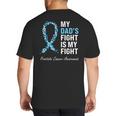 Prostate Cancer Awareness Light Blue Ribbon Dad Survivor Big And Tall Men's T-Shirt Back Print Prostate Cancer Awareness Light Blue Ribbon Dad Survivor Big And Tall Men's T-Shirt Back Print