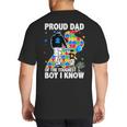 Proud Dad Of The Toughest Boy Autism Awareness Father Autism Big And Tall Men's T-Shirt Back Print