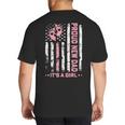 Proud New Dad New Girl Baby First Fathers Day American Flag Big And Tall Men's T-Shirt Back Print
