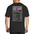 Puerto Rican Dad Nutrition Facts Pride Father's Day Big And Tall Men's T-Shirt Back Print