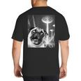 Pug Alien UFO Taking a Selfie Dog Mom Dad Big And Tall Men's T-Shirt Back Print Pug Alien UFO Taking a Selfie Dog Mom Dad Big And Tall Men's T-Shirt Back Print