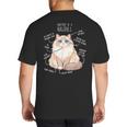 Ragdoll Cat Anatomy Cute Pet Mom Dad Cream Bicolor Big And Tall Men's T-Shirt Back Print