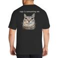Rage Is Consuming Me Silly Staring Cat Meme Dad Mom Big And Tall Men's T-Shirt Back Print
