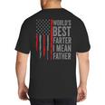 Retro Dad World's Best Farter I Mean Father Vintage Flag Usa Big And Tall Men's T-Shirt Back Print