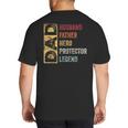 Retro Husband Father Hero Protector Legend Father Day Dad Big And Tall Men's T-Shirt Back Print