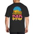 Retro Ice Cream Drip Softball Dad Game Day Dad Father's Day Big And Tall Men's T-Shirt Back Print