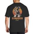 Retro Miniature Schnauzer Dad Vintage Dog Lovers Big And Tall Men's T-Shirt Back Print