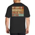 Retro Niece Nephew Auntie My Aunt Is Cooler Than My Dad Big And Tall Men's T-Shirt Back Print