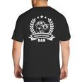 Rhodesian Ridgeback Dad With Banner And Ear Wreath Big And Tall Men's T-Shirt Back Print