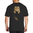 Scottish Fold Cat Pocket Cat Mom Cat Dad Cat Lover Big And Tall Men's T-Shirt Back Print