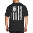 Shepherd Dad USA Flag White German Shepherd Big And Tall Men's T-Shirt Back Print