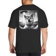 Shiba Inu Dog Dad Mom Graphic Selfie UFOs Weird Aliens Big And Tall Men's T-Shirt Back Print