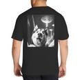 Siberian Husky Alien UFO Taking a Selfie Dog Mom Dad Big And Tall Men's T-Shirt Back Print Siberian Husky Alien UFO Taking a Selfie Dog Mom Dad Big And Tall Men's T-Shirt Back Print