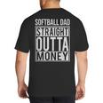 Softball Dad Straight Outta Money I Pitch T-Shirt Big And Tall Men's T-Shirt Back Print
