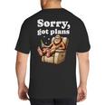 Sorry Got Plans Bigfoot Dad Humor Sasquatch Sayings Big And Tall Men's T-Shirt Back Print